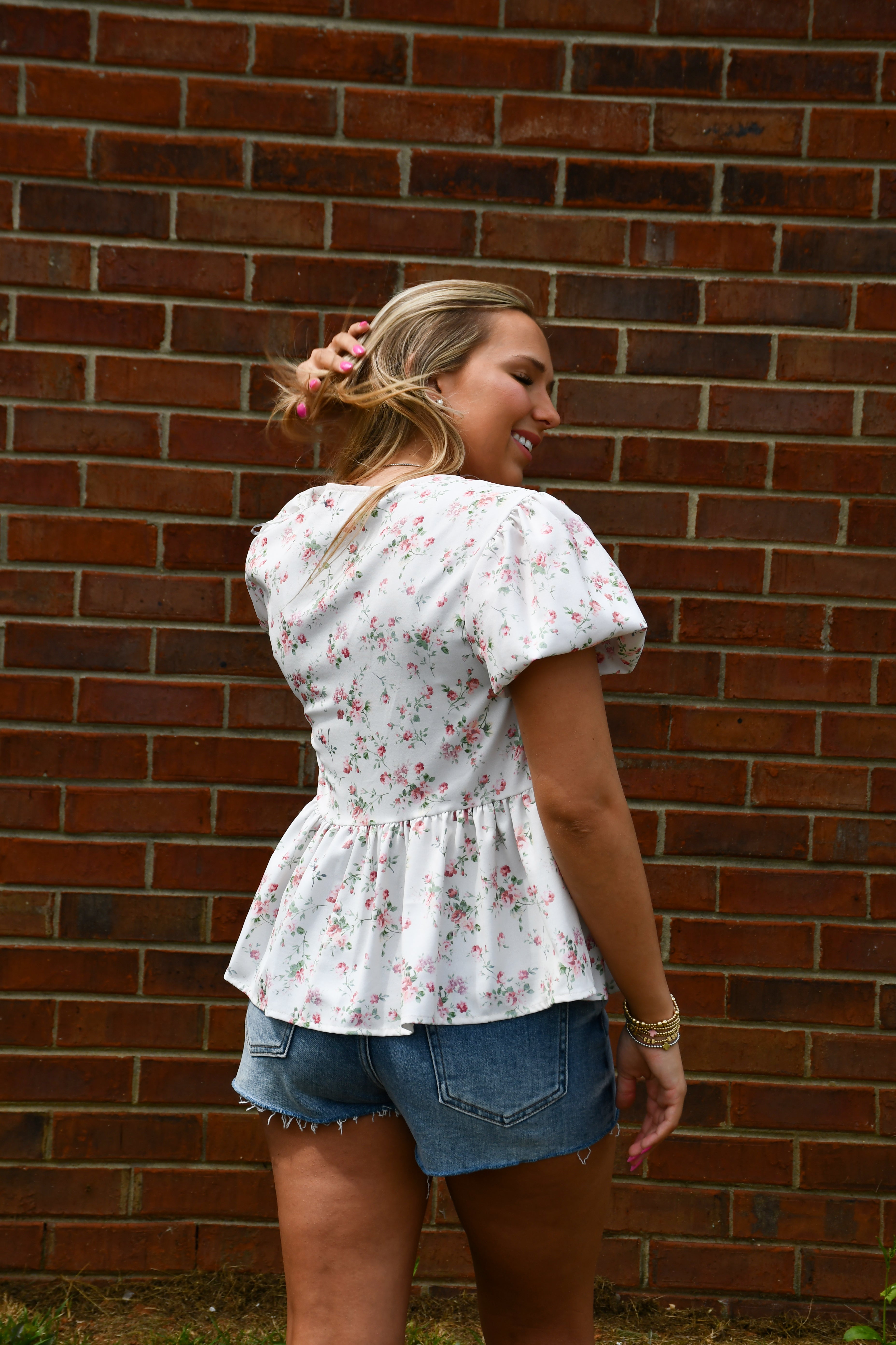 Sweet Peony Bow Blouse